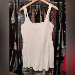 PINK Victoria's Secret White Ribbed Square-Neck Tank Dress